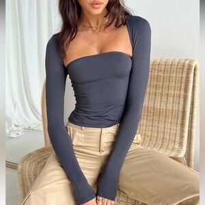 Princess Polly slate tube top and bolero set